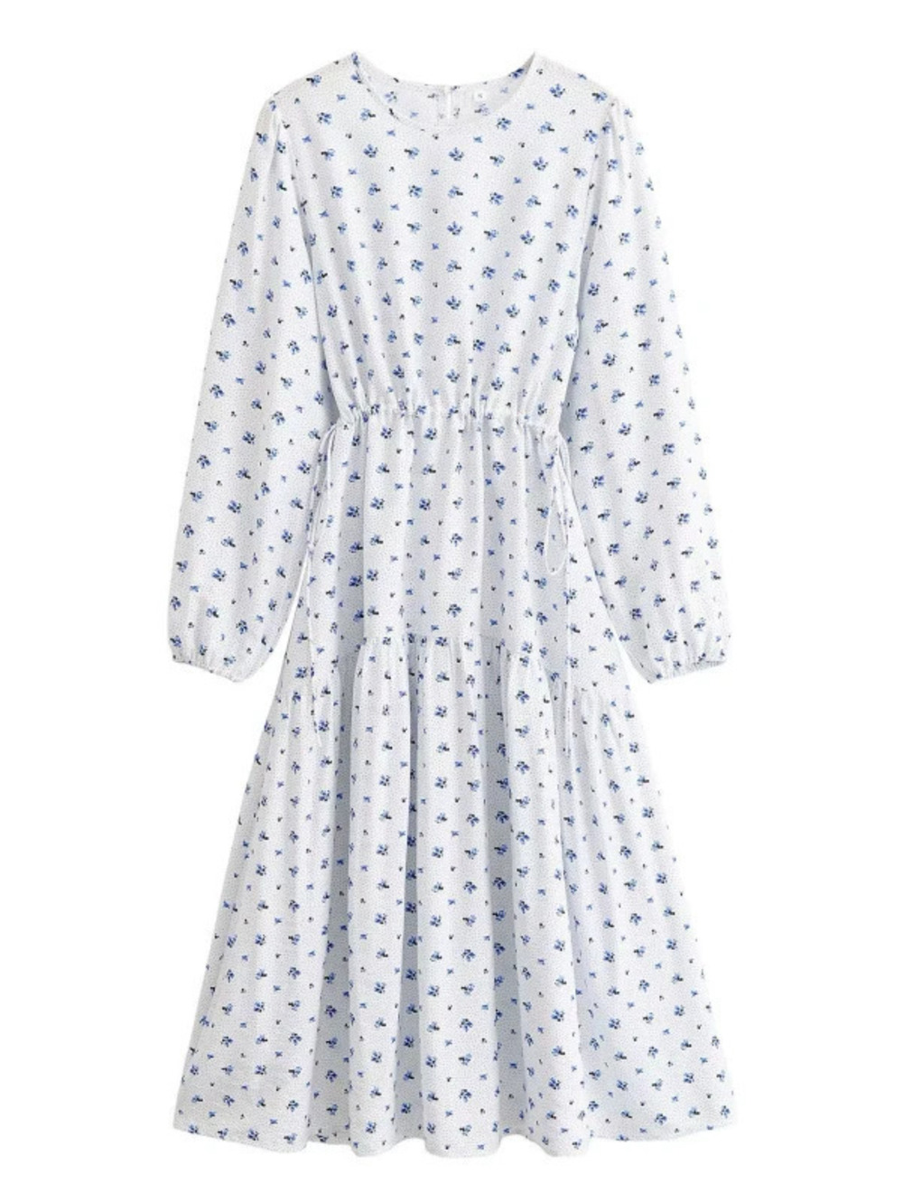 ZARA Bohemian Rayon Long Sleeve Dress with Drawstring Belt